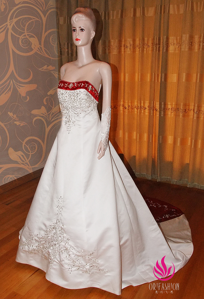 Orifashion HandmadeReal Custom Made Japanese Satin Wedding Dress